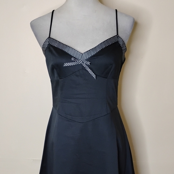 Jodi Kristopher Fit & Flare Babydoll Dress Size 8 Sweetheart Polka Dot Bow - Picture 2 of 9